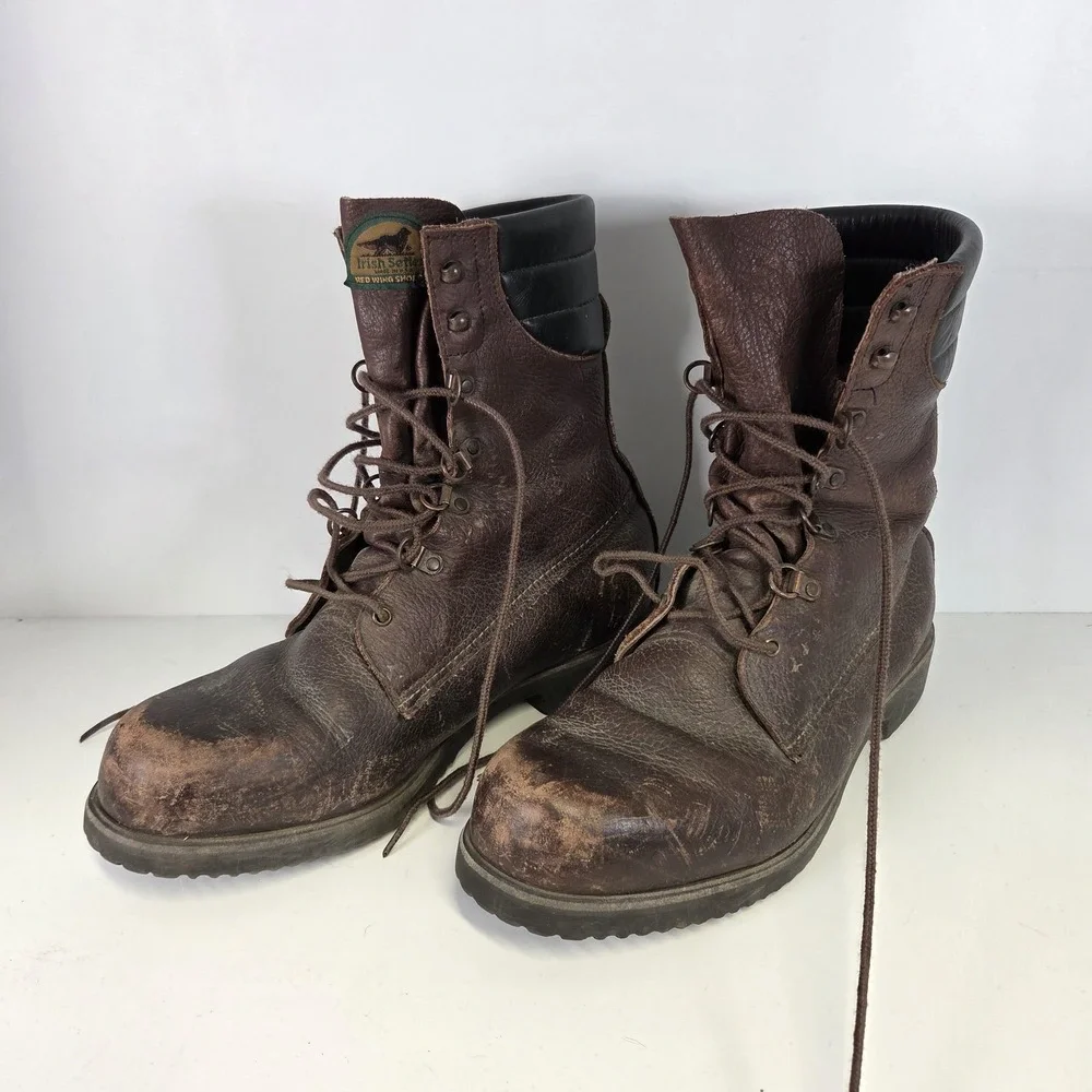 Vintage Red Wing Irish Setter Boots Mens 11 Brown Leather Insulated Hunt USA